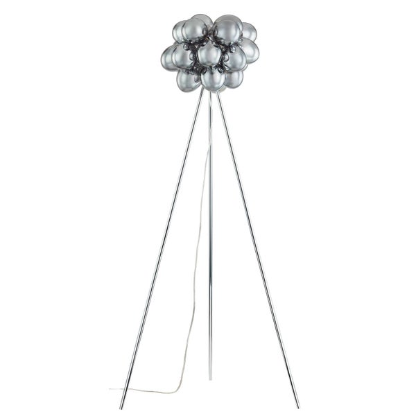 Lucande Stehlampe Diborah (Design, Modern) in Alu aus Glas (3 flammig G9) - Stehleuchte Standleuchte Floor Lamp Wohnzimmerlampe Wohnzimmerleuchte