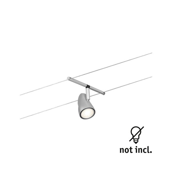 CorDuo Seilsystem Cup Einzelspot GU5,3 max. 10W 12V Chrom matt, Chrom