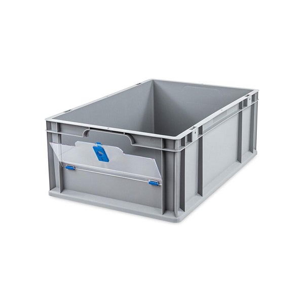 PROREGAL Eurobox NextGen Insight Cover HxBxT 22 x 40 x 60 44 Liter Niedrig/Blau Eurobehälter Transportbox