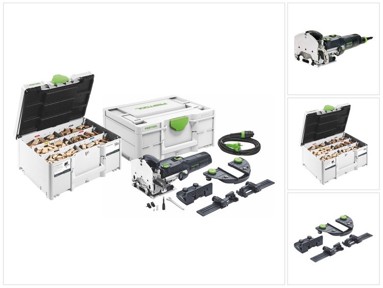 Festool DF 500 Q-Set Dübelfräse 420 Watt 4 - 10 mm + Leistenanschlag + Queranschlag + 1060 tlg. DOMINO Dübel Buche Sortiment + Systainer