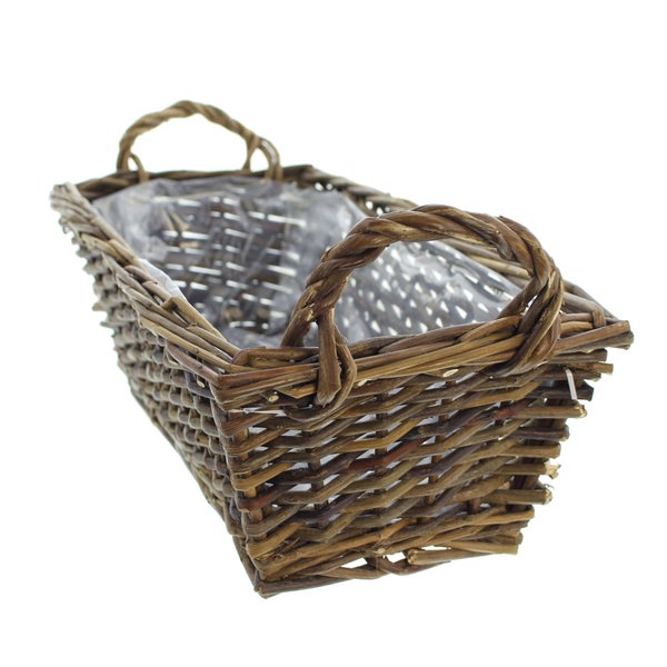 FRANK FLECHTWAREN | Pflanzkorb, eckig, WEIDE, 53 x 24 x 16 cm