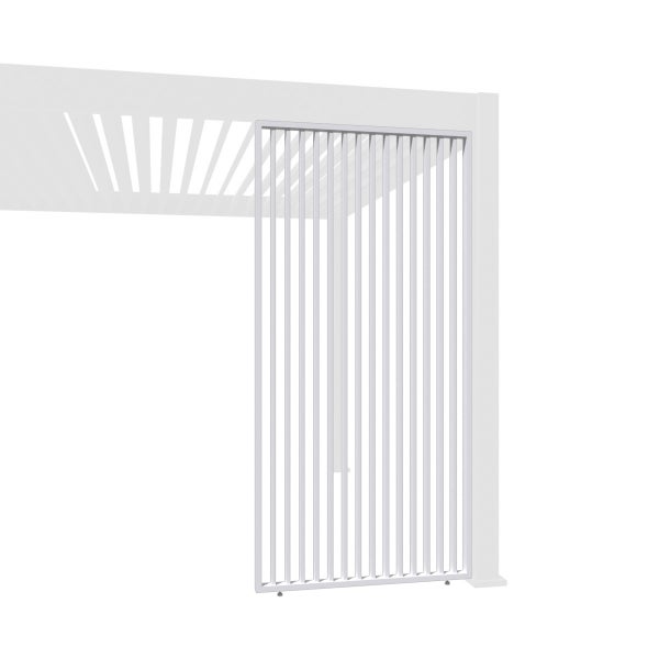 Weide Vertikale Lamellenwand für Weide Pergola 0,93m in Weiß aus Aluminium