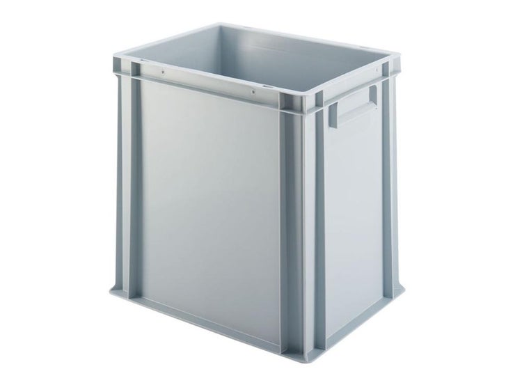 PROREGAL SparSet 5x Eurobehälter mit Geschlossenem Griff HxBxT 40 x 30 x 40 cm 37 Liter Grau Eurobox Transportbox