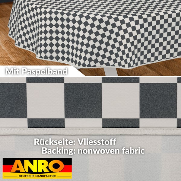 Tischdecke mit Schachbrettmuster und Vliesstoffrückseite