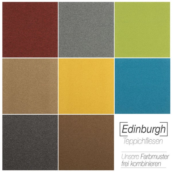 FLOORDIREKT Nylon Teppichfliese Edinburgh - 50 x 50 cm - Selbstliegend - Anthrazit
