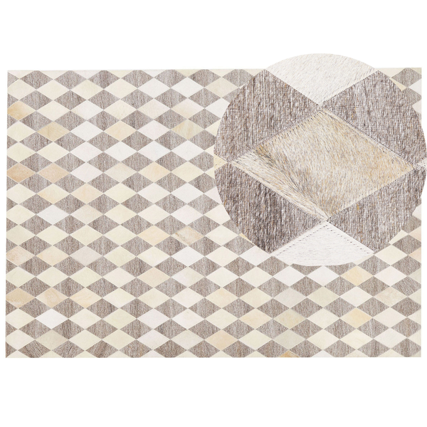Teppich SESLICE Beige 160 x 230 cm Echtleder