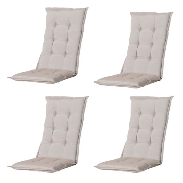 Gartenstuhlauflage, Panama-Leinen - Ca. 105x50 cm - 4er-Set