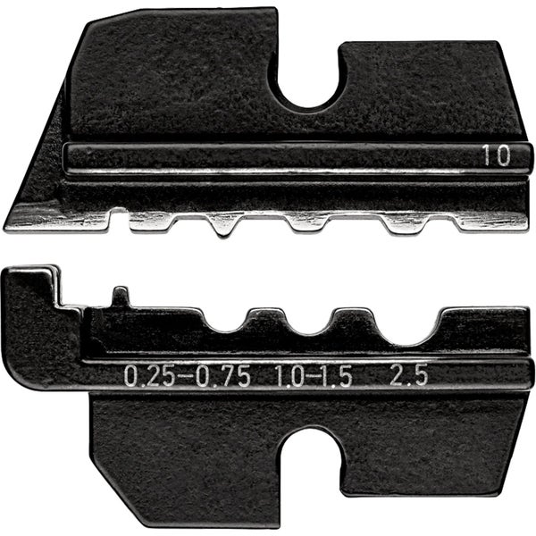 Einsatz für Crimpzange mit Größenangaben