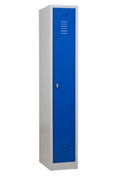 PROREGAL Garderobenspind Camel 1-Fach HxBxT 180 x 30 x 50 cm Vorhängeschloss Grau-Blau