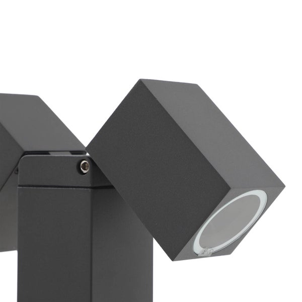 Lindby Außenleuchte Othil (spritzwassergeschützt (Modern) in Alu aus Aluminium (2 flammig, GU10) - Wegeleuchte Pollerleuchte Wegelampe Sockelleuchte