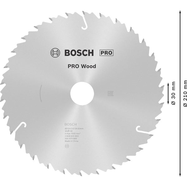 Bosch Kreissägeblatt Pro Wood mit 210 Millimeter Durchmesser