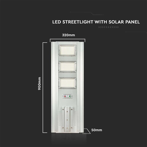 LED-Straßenlaterne mit Solarpanel, Abmessungen 900 x 320 x 50 Millimeter