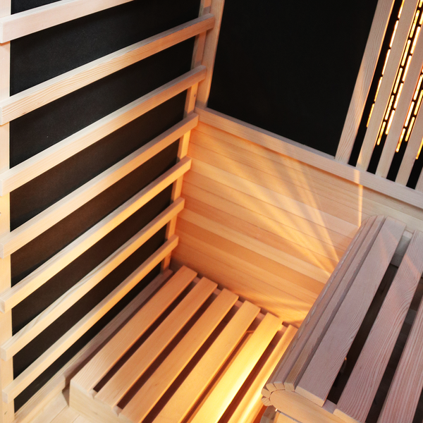 Dewello® Infrarotsauna Infrarotkabine OTTAWA 140x120cm 1-2 Person inkl. 6 Vollspektrumstrahler, 2 Karbonstrahler, 2 Personen