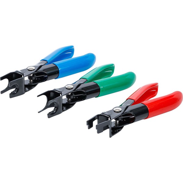 Drei Schlauchschellenzangen mit Griffen