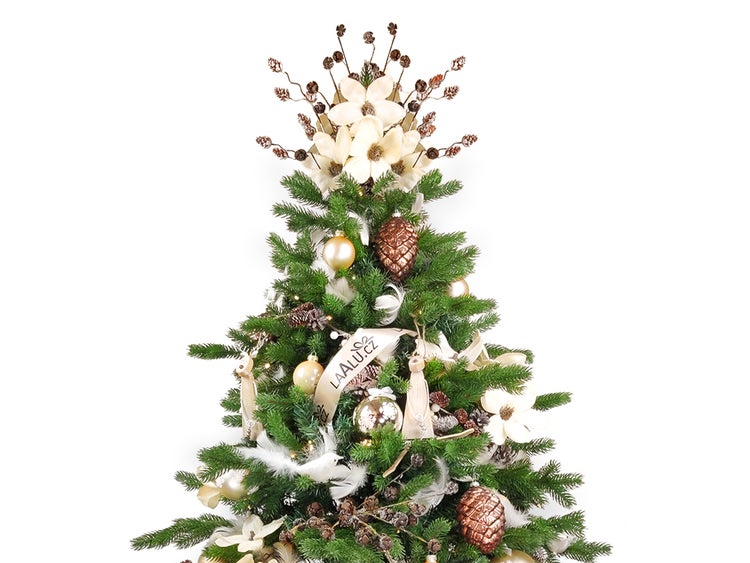 LAALU Set Weihnachtskugeln 136 Stück in Luxusbox ELEGANCE NATURE für Weihnachtsbäume 240-270 cm