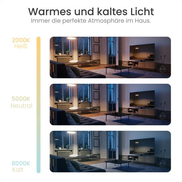 Gologi Smart E27 Bulb Lamp 4 Stück - Smart WiFi - Intelligente LED-Beleuchtung - Dimmbar - CCT - Steuerung über mobile App - Umgebungsbeleuchtung - 800 Lumen - 4 Stück