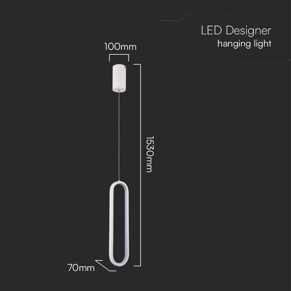 V-TAC VT-7829-W - Designer-Deckenleuchten - Designer-Hängelampen - IP20 - Weißes Gehäuse - 13 Watt