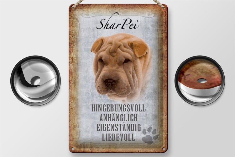 Blechschild Spruch 20x30cm Shar Pei Hund Schild