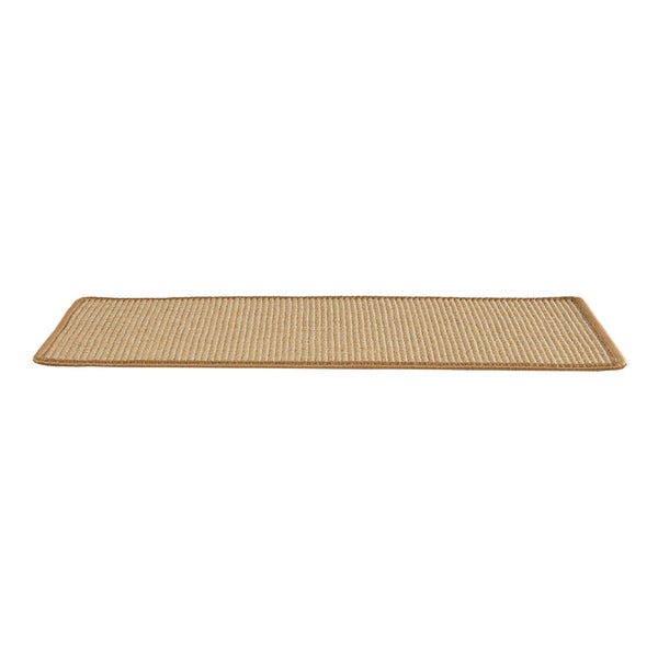 FLOORDIREKT Stufenmatte aus Sisal - Pure Nature - Umkettelt & Selbstklebend - Natur - 23,5 x 65 cm - Rechteckig ohne Lippe