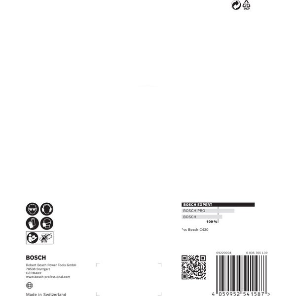 Bosch Informationen zu Sicherheit, Leistung und Herkunft.