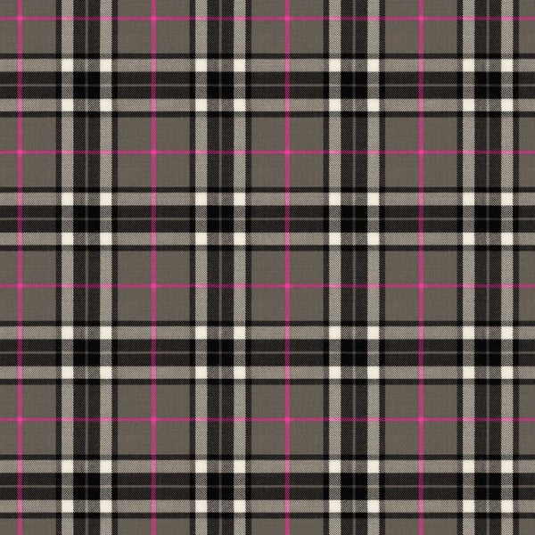 Kariertes Stoffmuster mit schwarzen, grauen und pinkfarbenen Linien