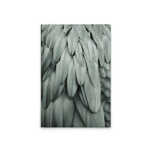 Nahaufnahme einer Leinwand mit Feder Motiv