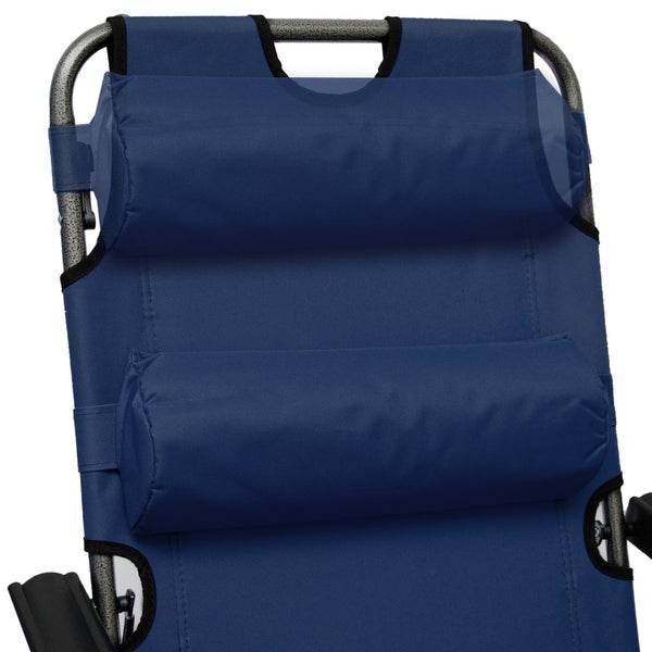 Campingstuhl Liegestuhl Freizeitliege Sonnenliege Strandliege Campingliege Klappliege Liege 153cm | Dunkelblau