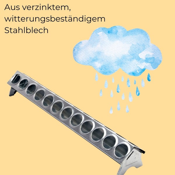 Futterraufe aus verzinktem, witterungsbeständigem Stahlblech