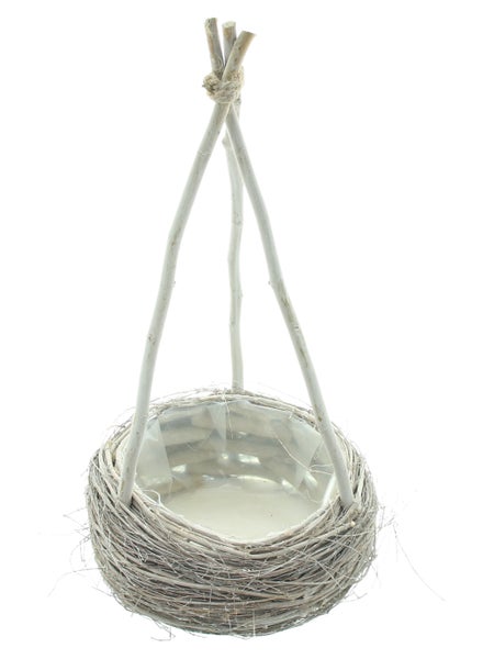 FRANK FLECHTWAREN|Pflanzer Rank-Pyramide, Ø 29 x 11 cm, GH 54 cm, innen Ø 20 cm, WEIDE, SCHICHTHOLZ, FOLIE