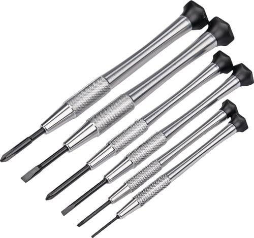 Satz Präzisionsschraubendreher mit Schlitz- und Kreuzschlitzklingen