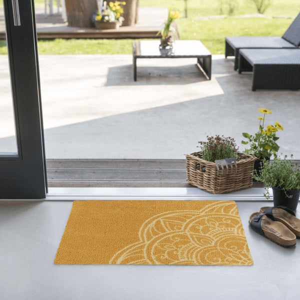Akzente Feel Badematte mit Motiv in Gelb Fußmatte 50 x 70 cm, rutschfest, saugfähig