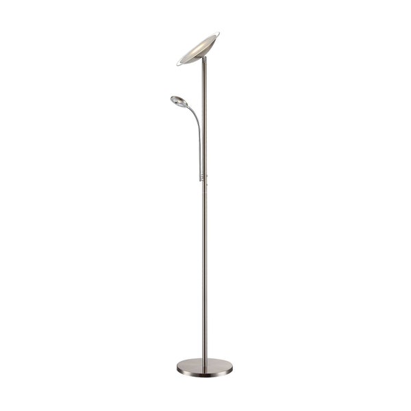 Lindby LED Stehlampe, Deckenfluter dimmbar verstellbarer Lesearm Standleuchte Metall Standlampe Wohnzimmerlampe Leselampe