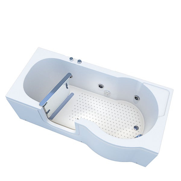 Begehbare Badewanne mit Tür und Antirutschmatte