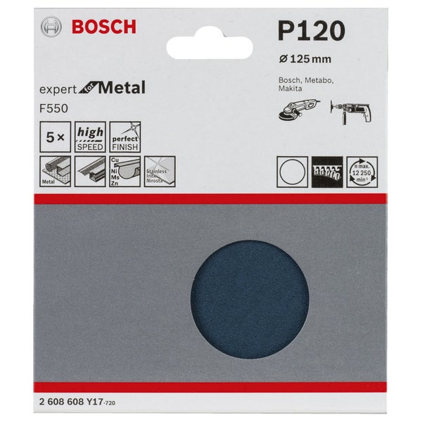 Bosch Expert Metall Schleifscheibe P120, Durchmesser 125 mm