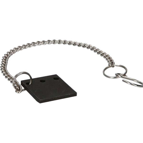 Anschlagblech mit Kette und Haken für Sanitäranwendungen