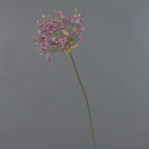 Künstlicher Allium mit violetten Blüten und grünem Stiel.