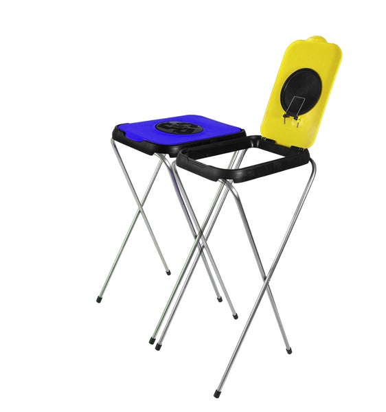 2x Müllsackständer SwingFix GELB BLAU 120L Blauer Gelber Sack Einer Mülleimer Müllbeutelständer Müllsackhalter 120L
