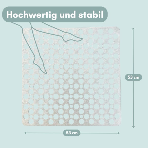 Quadratische Badewannenmatte mit 53 Zentimetern Seitenlänge