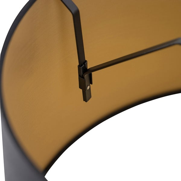 Baumwolllampenschirm schwarz 40/35/22 mit goldener Innenseite
