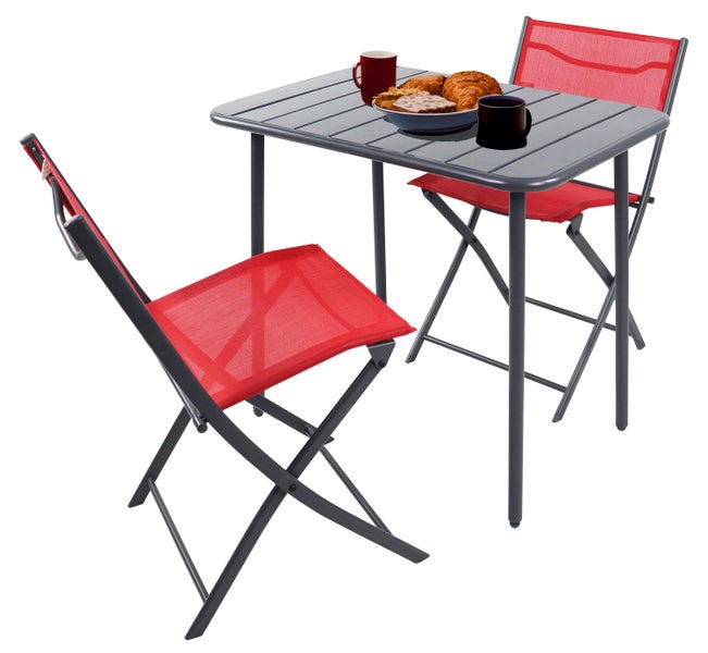 3 tlg. Bistroset Balkonset Gartenset Metall Sumila