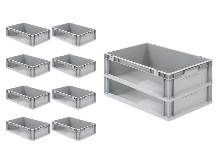 PROREGAL SparSet 10x Eurobox NextGen Store HxBxT 17 x 40 x 60 cm 34 Liter Seite Offen Eurobehälter Transportbox