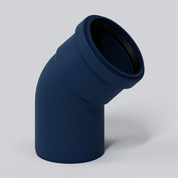Abwasserrohr Bogen 45 Grad, Kunststoff, blau