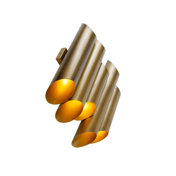 Wandleuchte mit fünf Röhren aus Metall