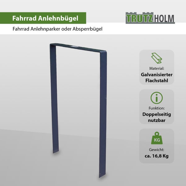 Fahrradanlehnbügel aus verzinktem Flachstahl