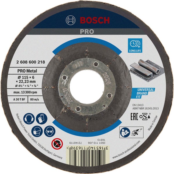 Bosch PRO Metal Schleifscheibe 115 x 6 x 22,23 mm - 2608600218