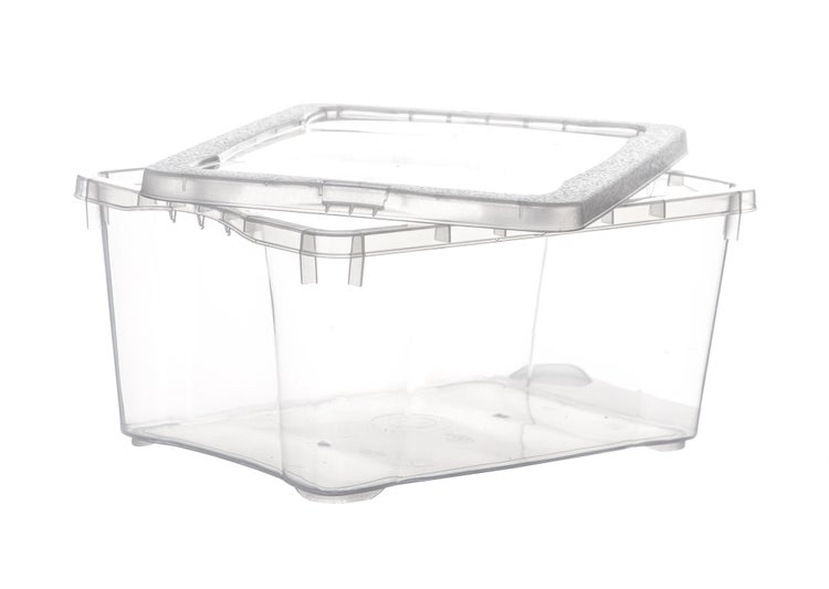 BigDean 12er Set Aufbewahrungsboxen mit Deckel 1,7L klein - belüftete & stapelbare Klarsichtboxen transparent - aus PP-Kunststoff - Organizer Box Aufbewahrung Ordnungsbox 19x14,5x9cm