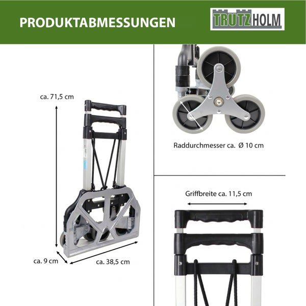 Produktabmessungen des Treppensteigers von Trutzholm