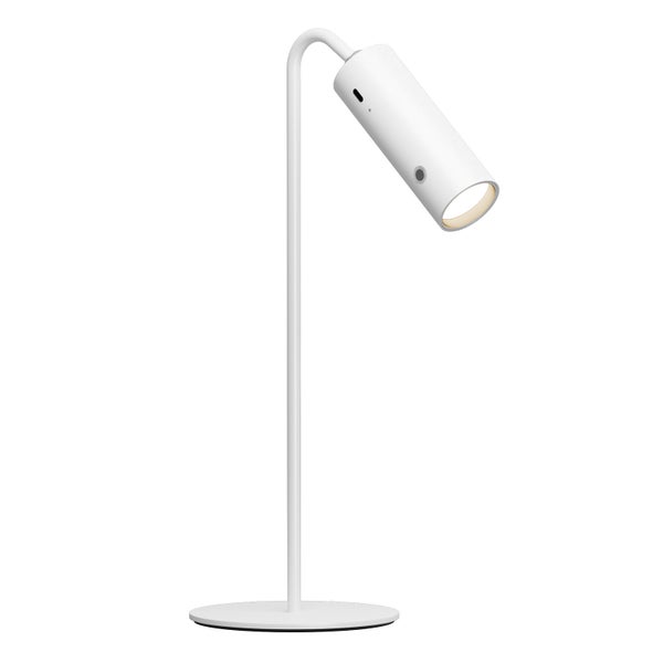 EMKE Magnetische LED Schreibtischlampe 5-in-1 Weiß Ø120×H330 mm Touchsteuerung, 3 Farbtemperaturen, Stufenlos dimmbar, USB-C Aufladung, Mobil, für Büro, Nachttisch & Wandmontage