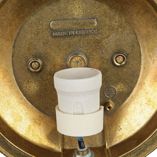 Lampensockel mit Herkunftsangabe Made in Greece