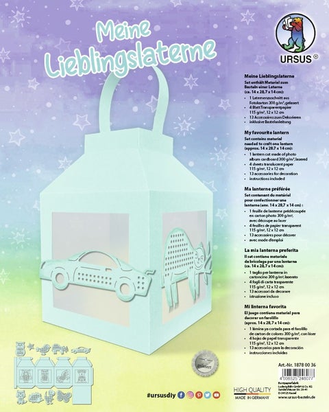 URSUS Laternen-Bastelset „Nebula“ – Komplett-Set Zum Selbermachen Für Sankt Martin | Inkl. Anleitung, Vorgestanzte Motive